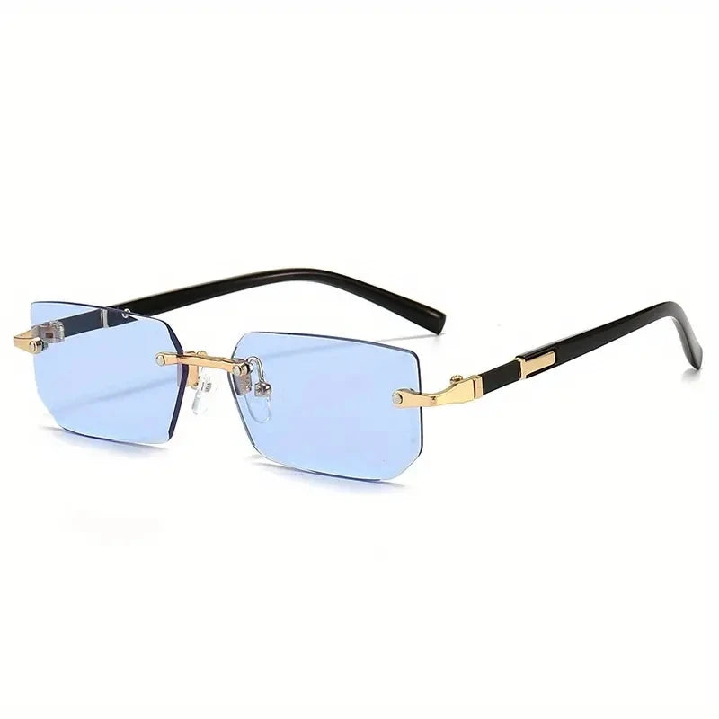 Rimless Rectangle Sunglasses for Men & Women