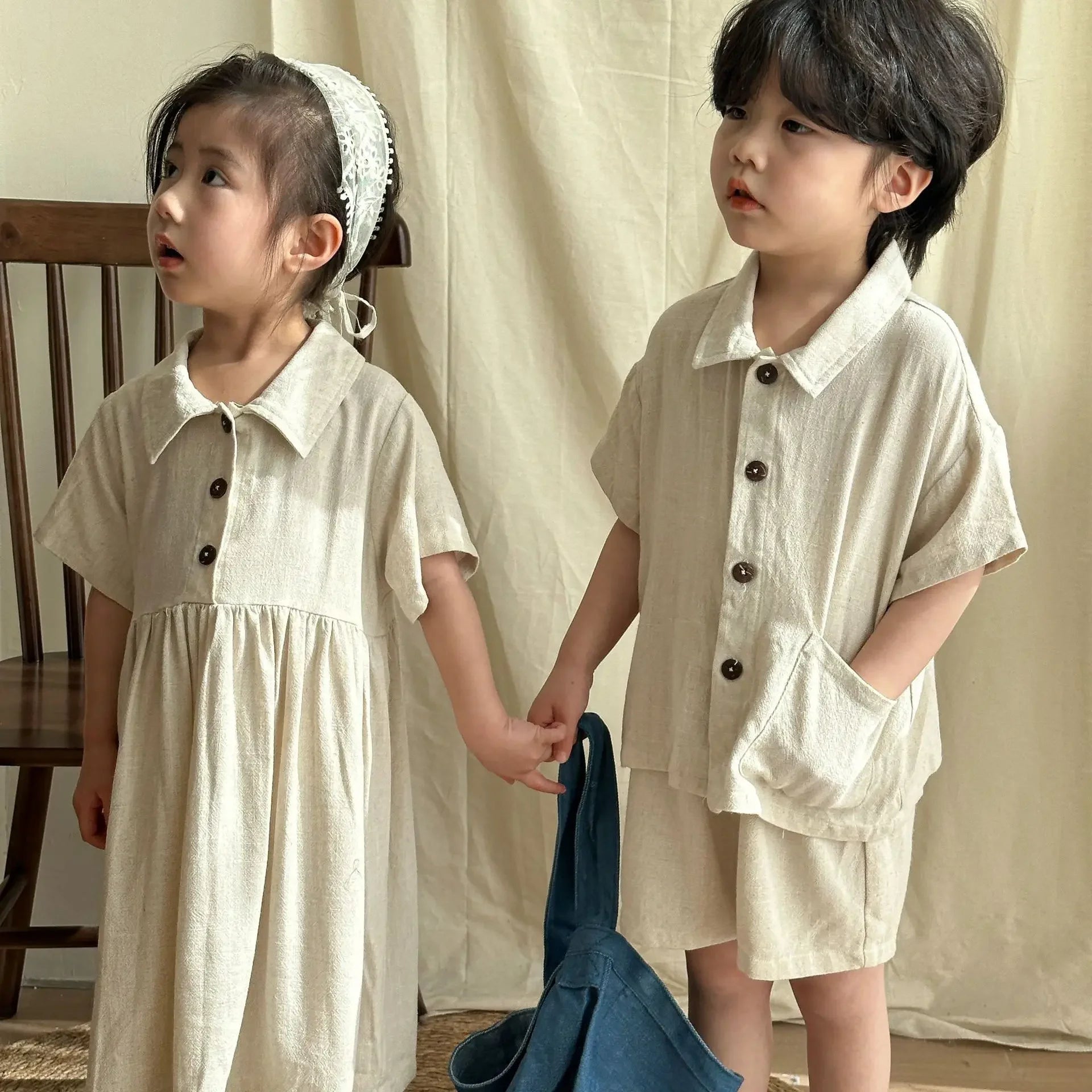 Children's Linen Shirt & Shorts Set
