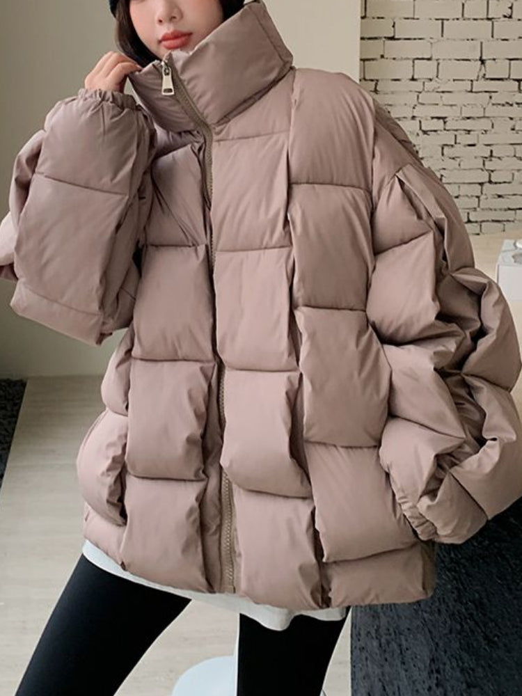 Winter Jacket for Women Three-dimensional Plaid Woven Fashion