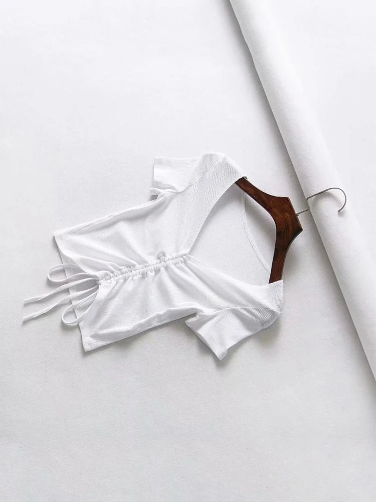 Sexy V Neck Cropped Tank Top