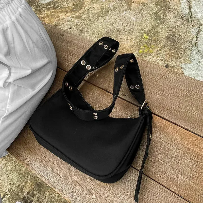 Women's Nylon Bucket Armpit Shoulder Bag