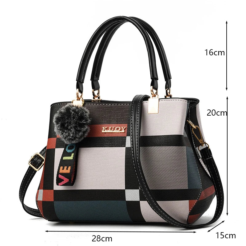 PU Leather Luxury Crossbody Tote Bag