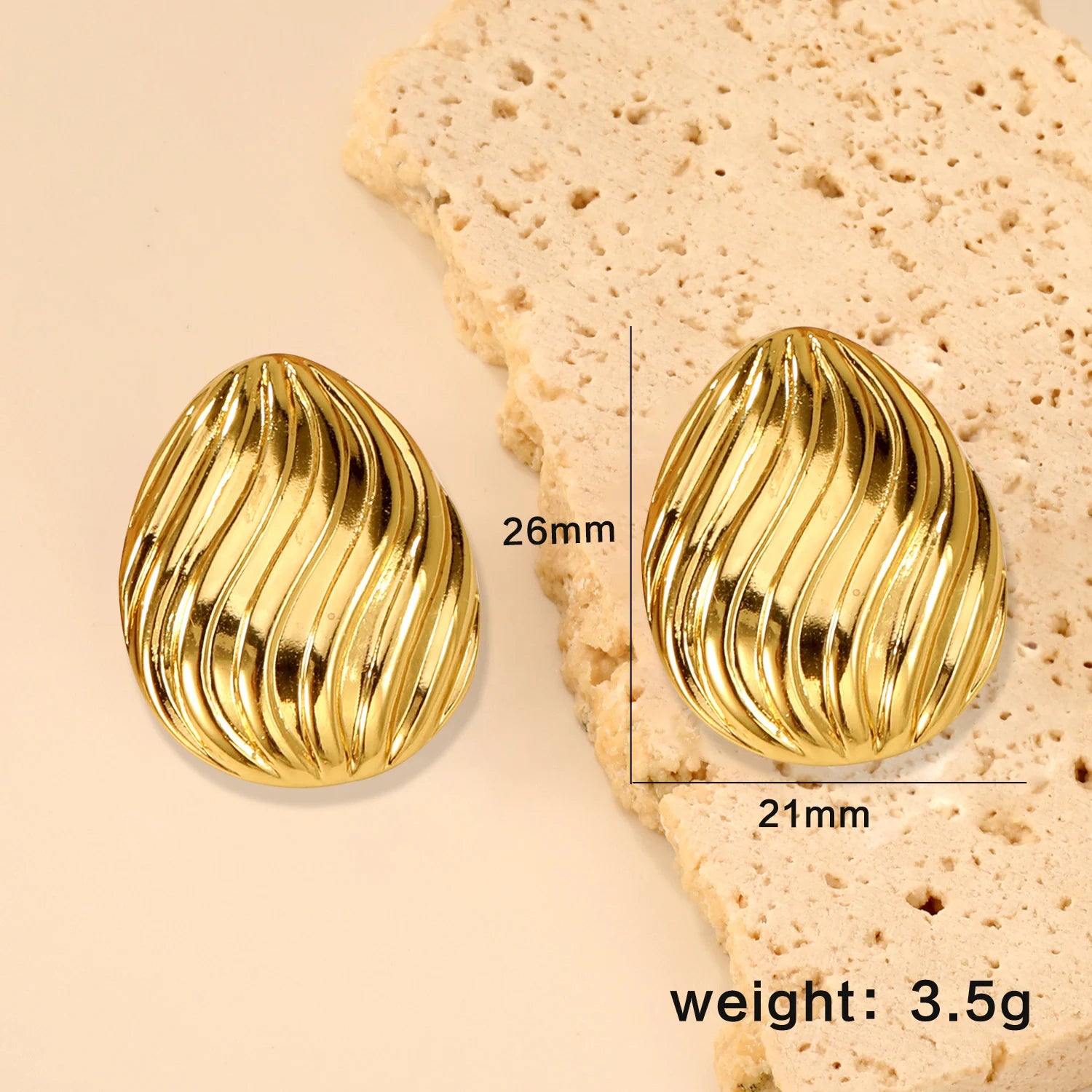 LUXUSTEEL Shell Water Drop Pearl Stud Earrings