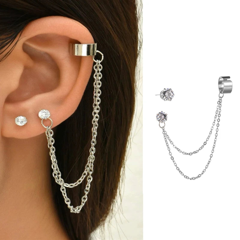 Delicate Tassel Clip-On Ear Cuff Earrings