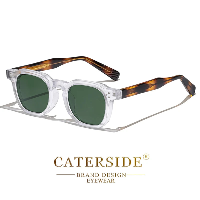 CATERSIDE Retro Punk Square Sunglasses 2 Pieces