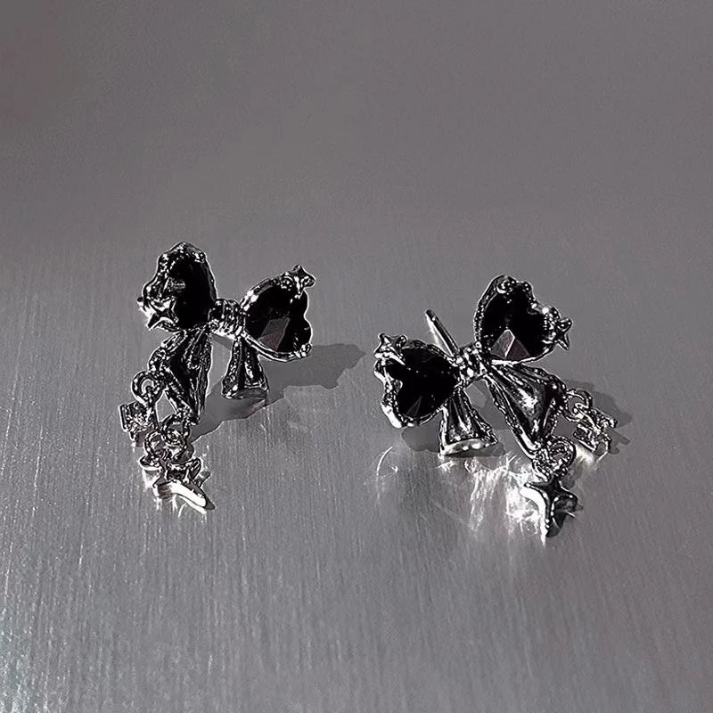 Y2K Bowknot Zircon Stud Earrings