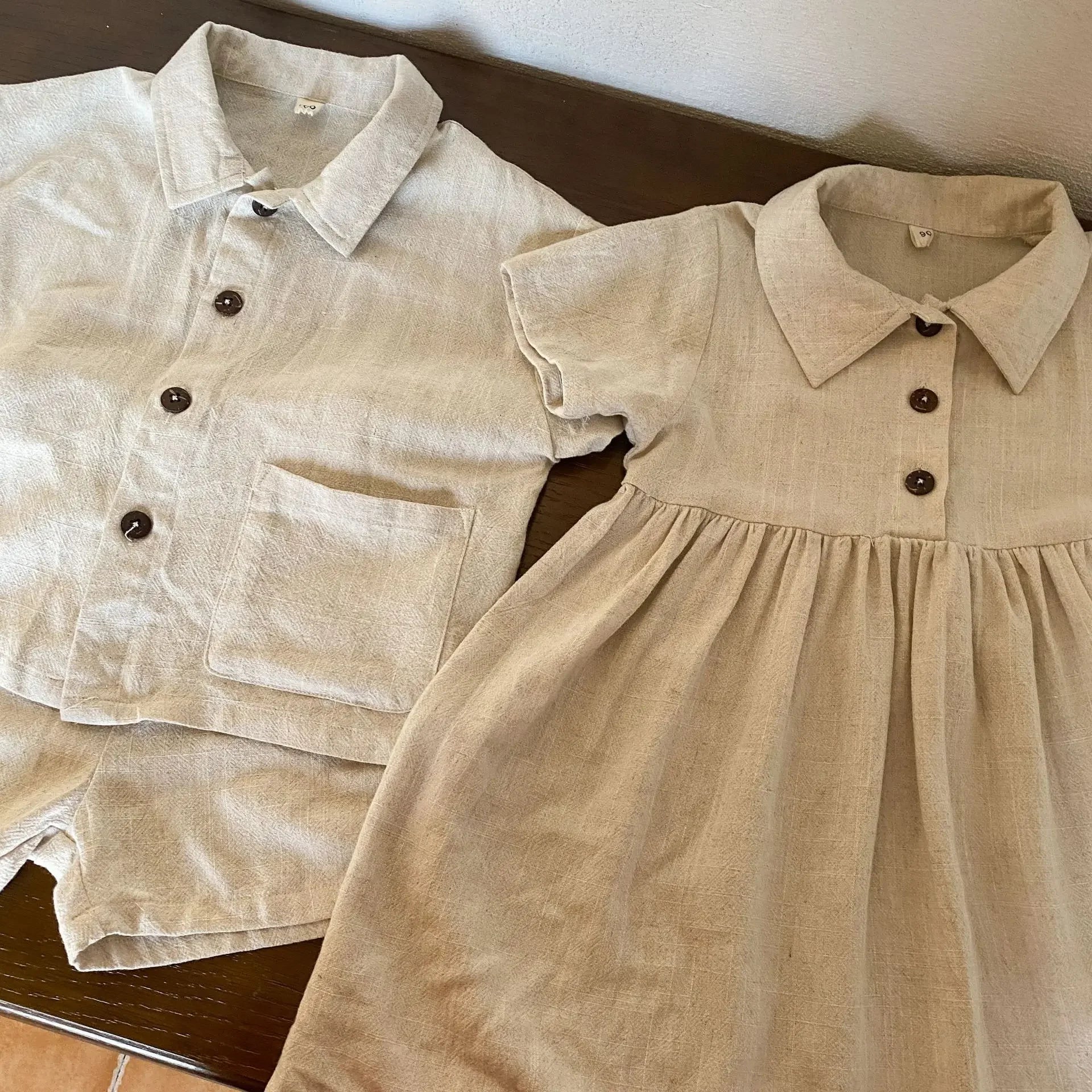 Children's Linen Shirt & Shorts Set
