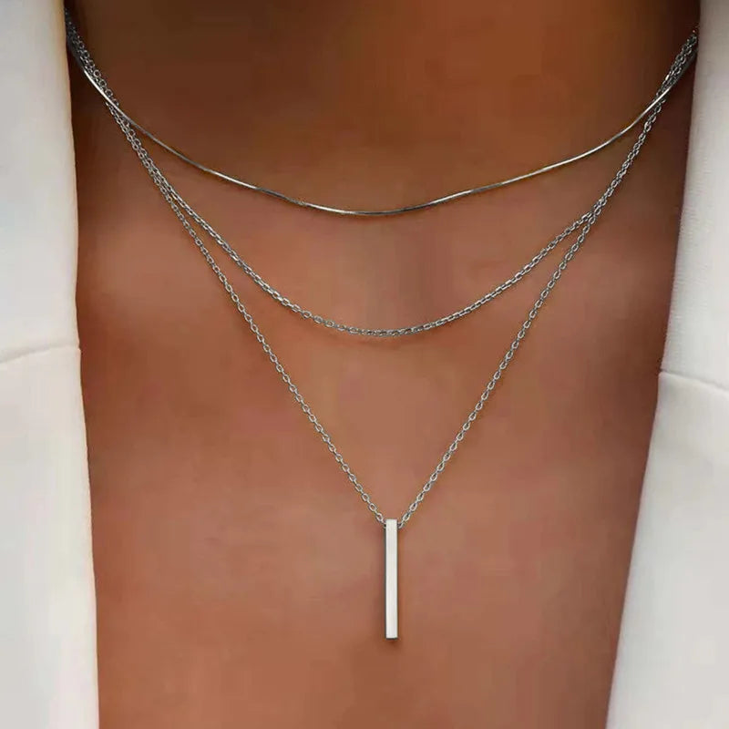 Bohemian Multilayer Stick Pendant Necklace