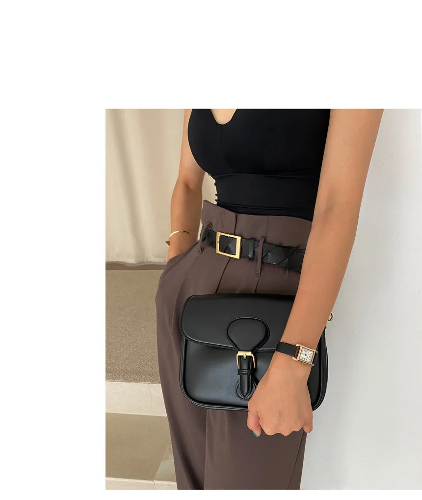 Chic Retro Lapel ort One Button Suit Jaet High Waist Wide Leg Pants