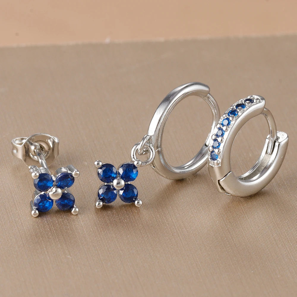 3PCS Korean Stainless Steel Hoop Earrings Set