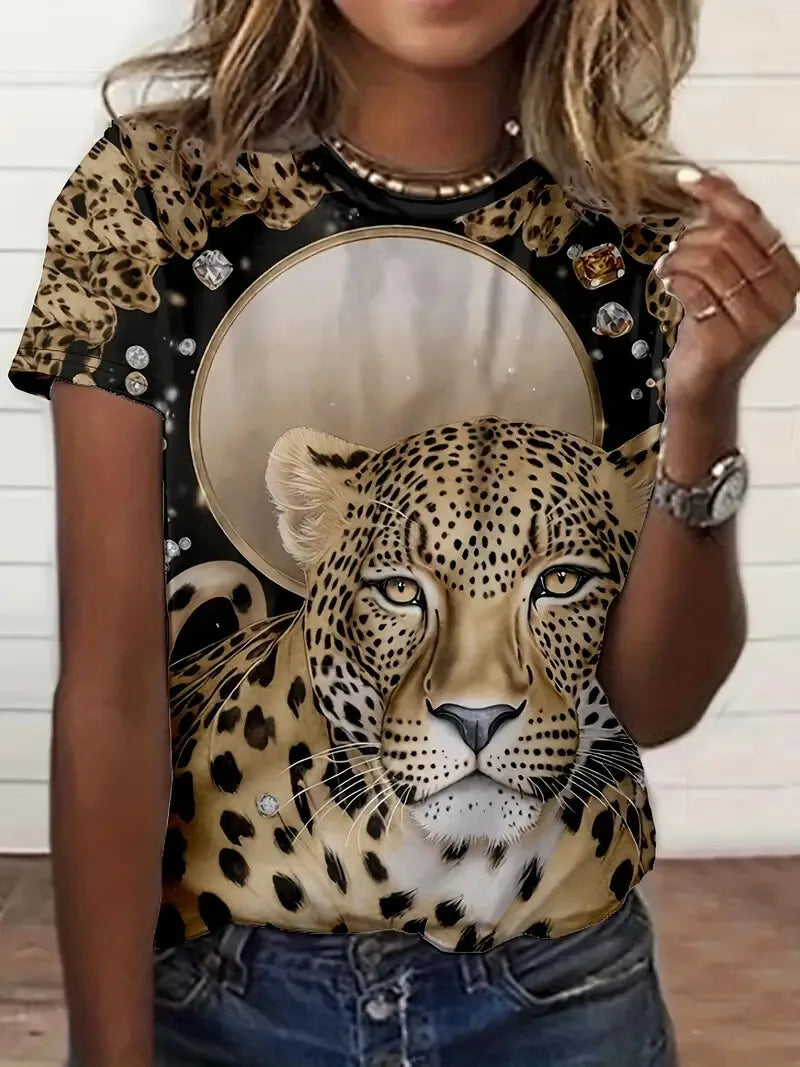 Summer Leopard 3D Print T-shirt