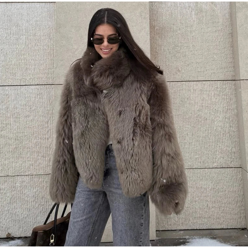 Winter Warm Thick Women Faux Fur Coats