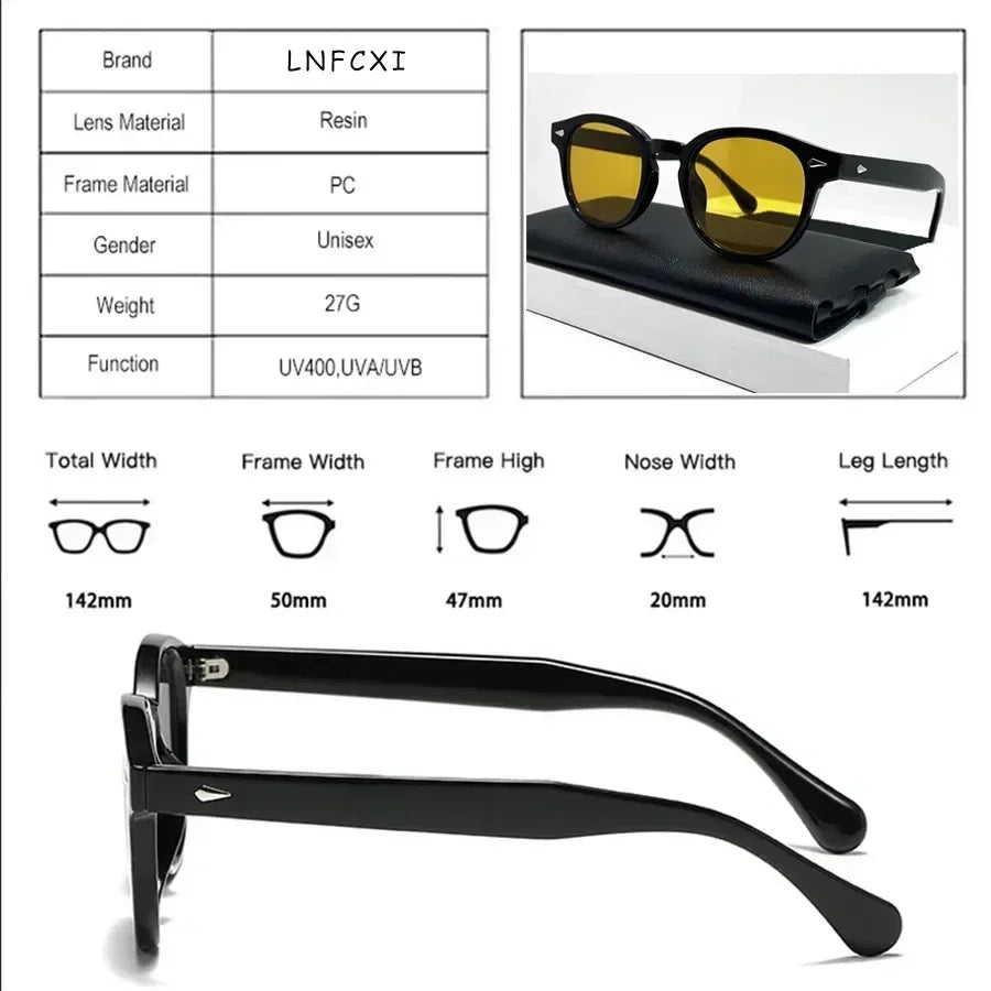 JNPCXI Retro Round Rivet Sunglasses UV400