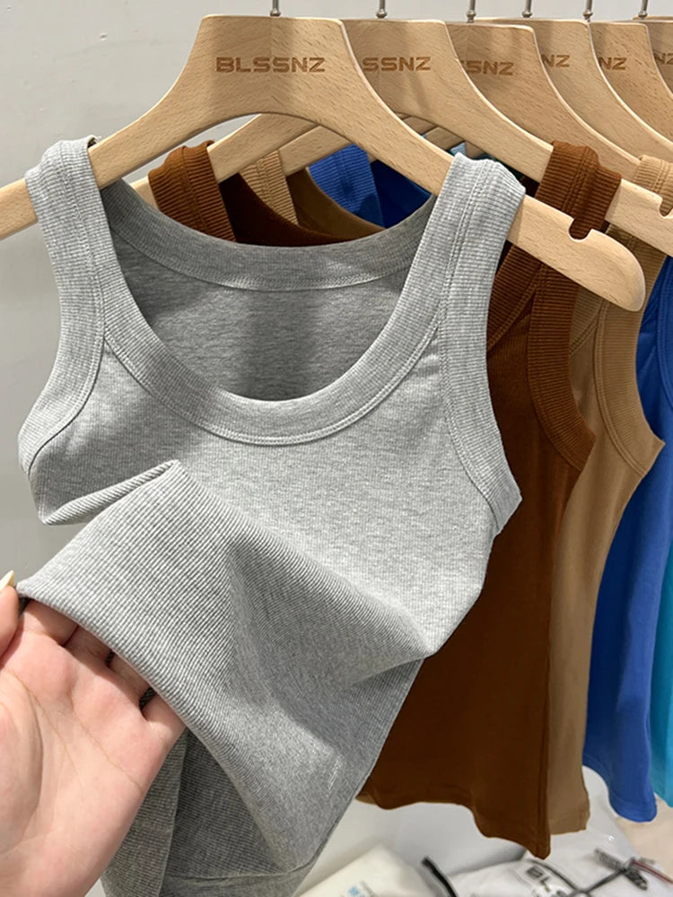 Women’s Ribbed Round Neck Tank Top