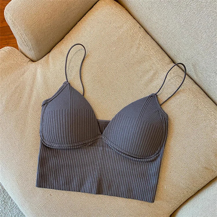 V-Neck Stretch Push-Up Camisole Bralette