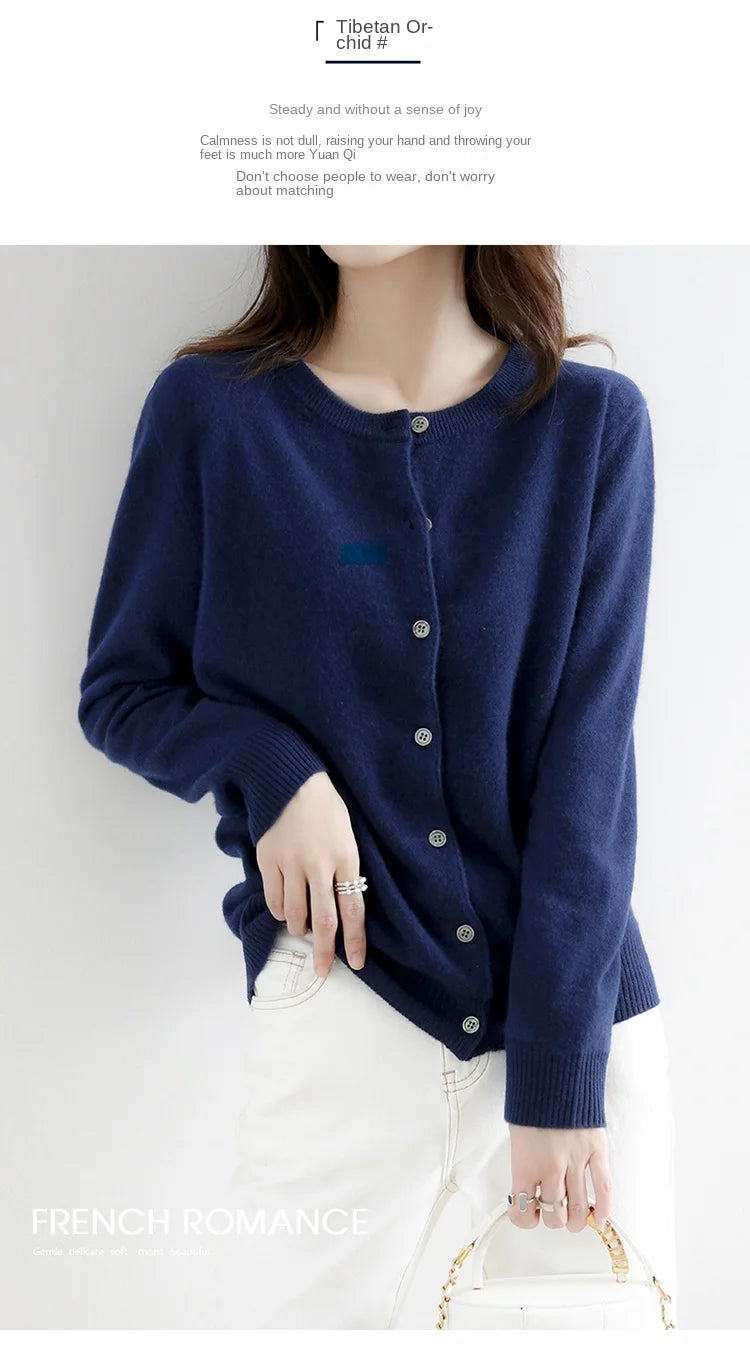 Worsted Spring & Autumn Women's Cardigan