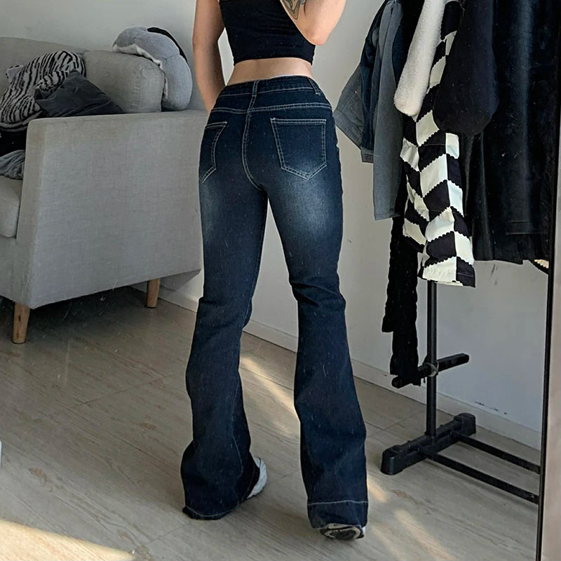 CIBBAR Y2K Flare Mom Jeans
