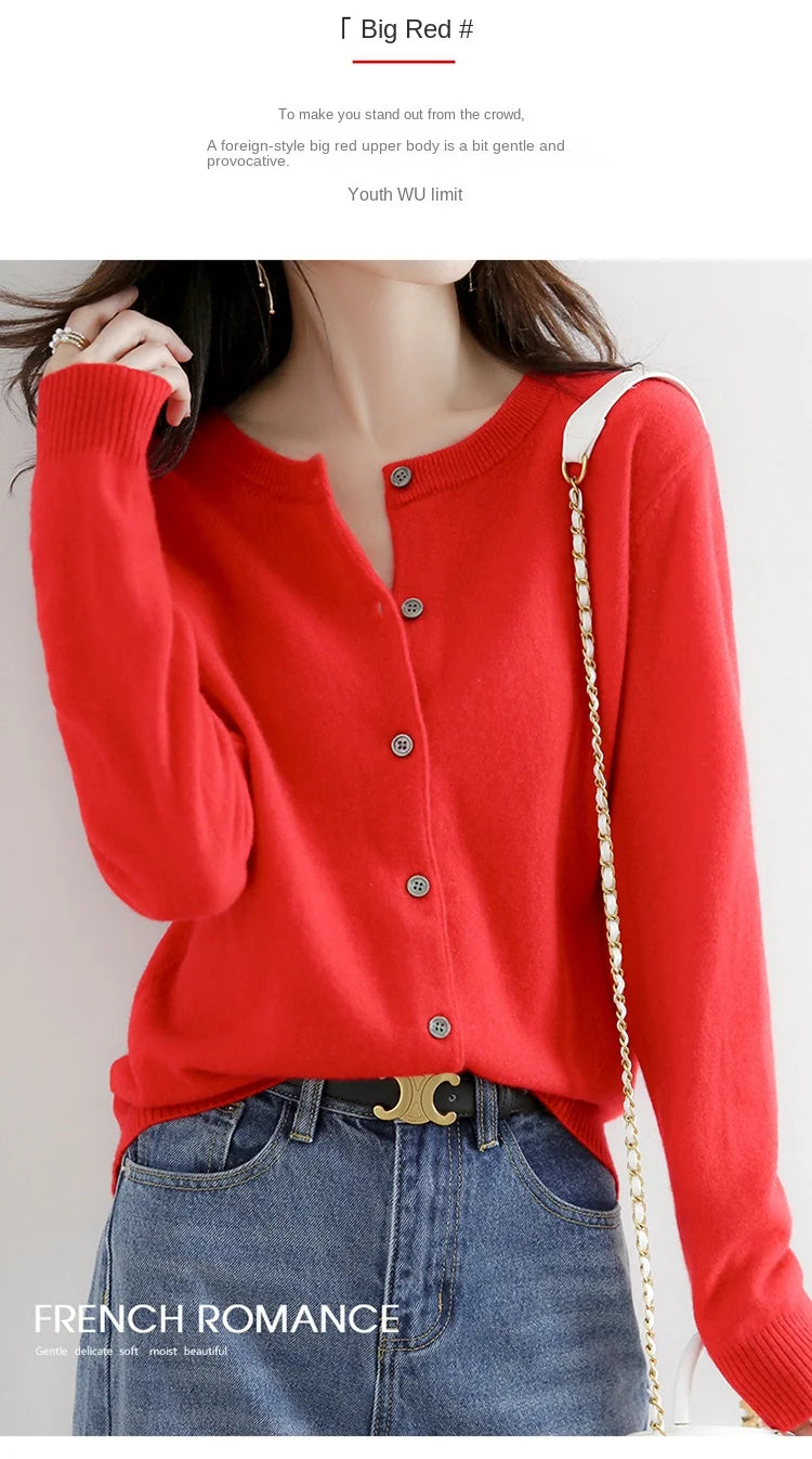 Worsted Spring & Autumn Women's Cardigan