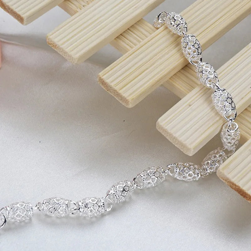 925 Sterling Silver Lantern Ball Charm Bracelet