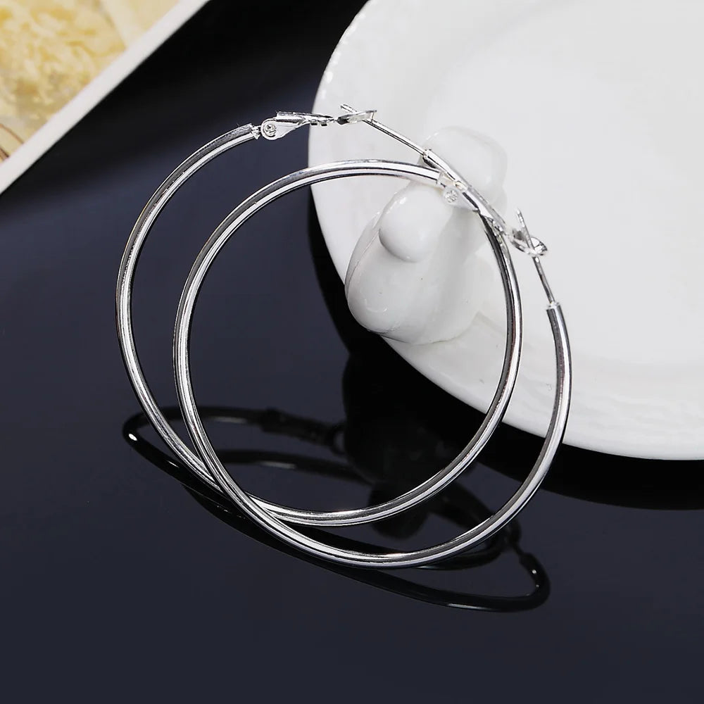 Sterling Silver Big Hoop Earrings