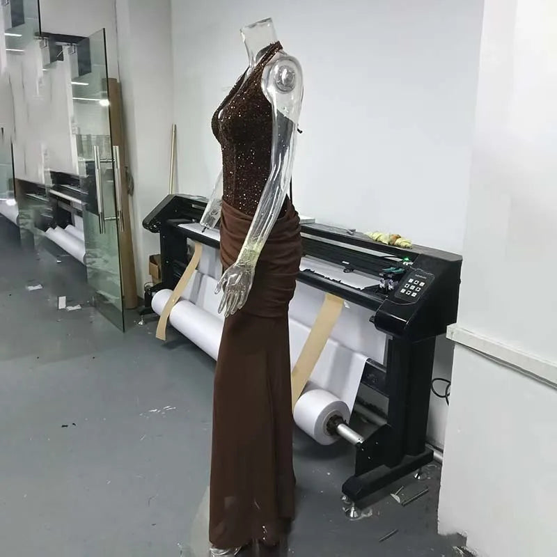 Townlike Slim Bodycon Maxi Long Dress Women Halter