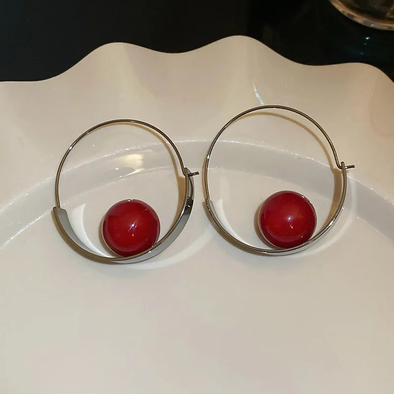 Vintage Round Stud Earrings 18K Gold Plated