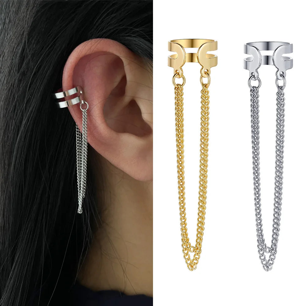 Delicate Tassel Clip-On Ear Cuff Earrings