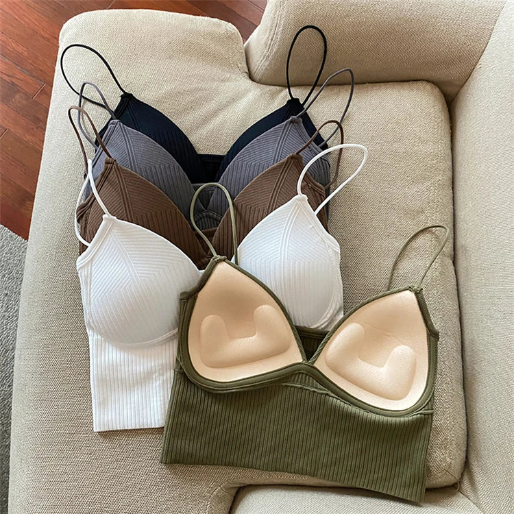V-Neck Stretch Push-Up Camisole Bralette