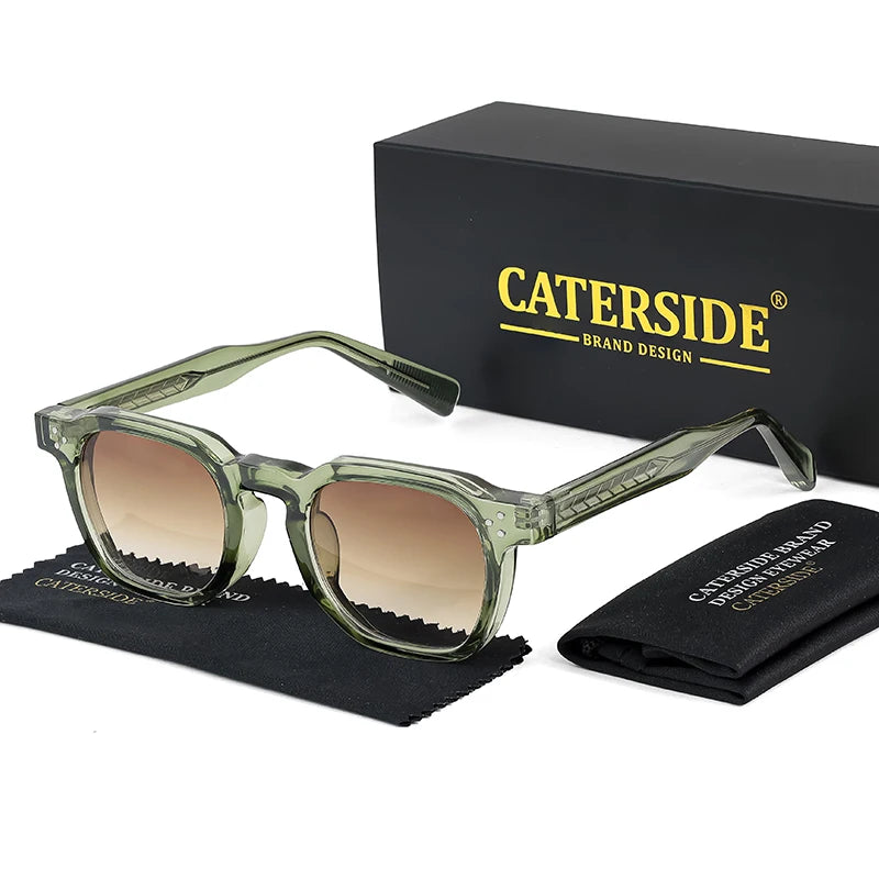 CATERSIDE Retro Punk Square Sunglasses 2 Pieces