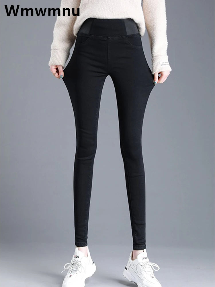 Oversize High-Waist Black Skinny Jeans