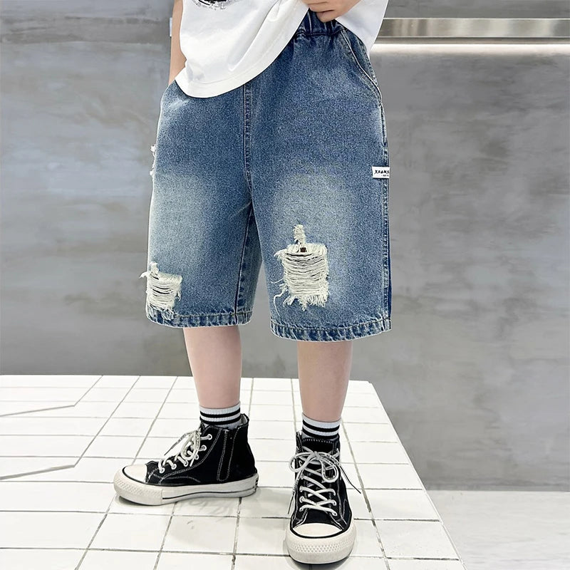Boys' Korean Style Denim Shorts