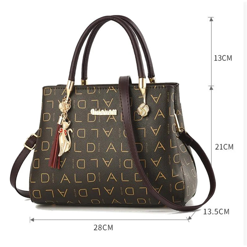 PU Leather Luxury Crossbody Tote Bag