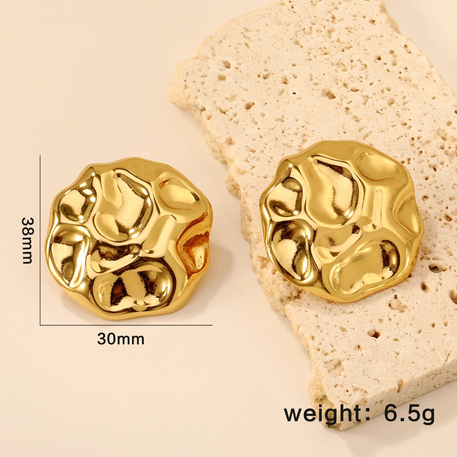 LUXUSTEEL Shell Water Drop Pearl Stud Earrings