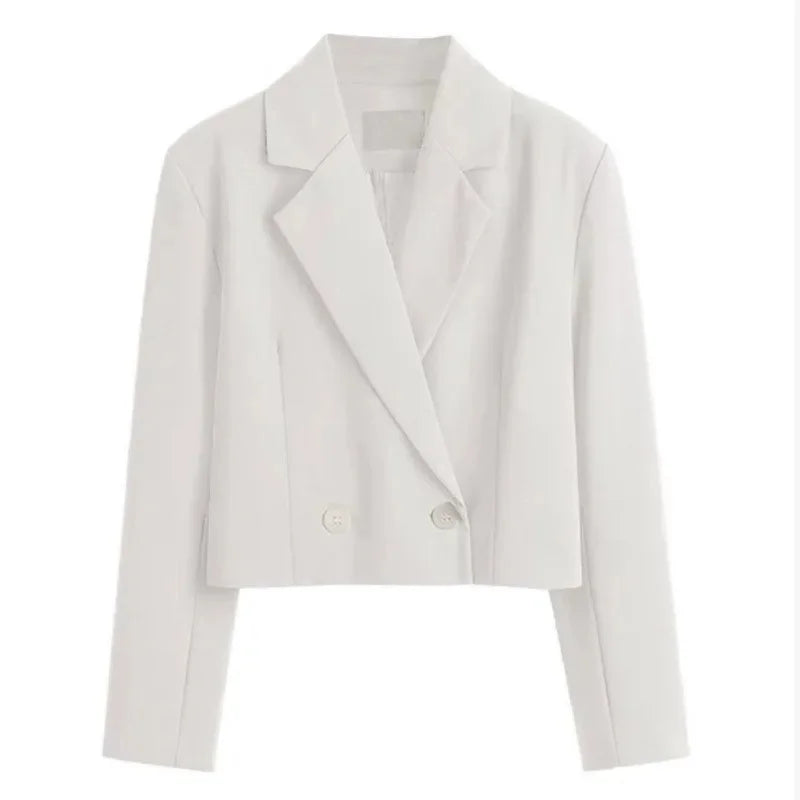 Elegant Slimming Cropped Suit Jacket for Women