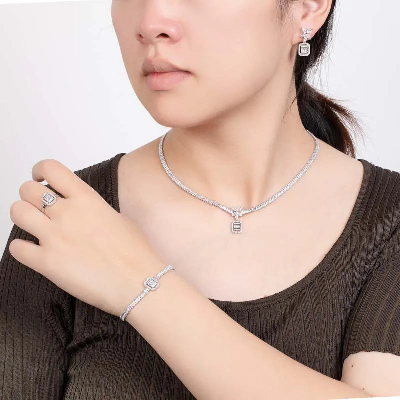 HADIYANA Cubic Zirconia Jewelry Set