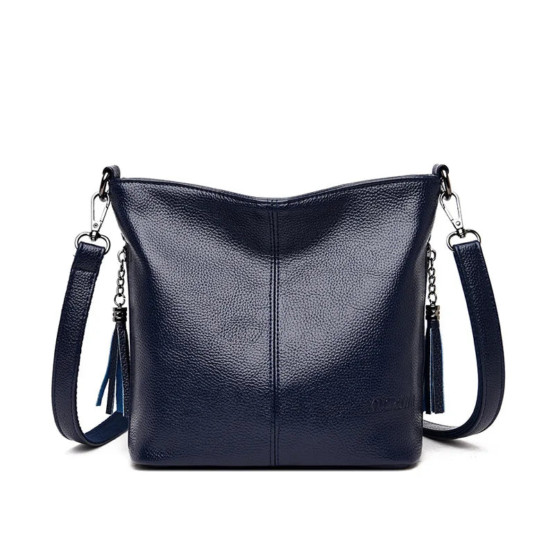 Tassel Leather Crossbody Bag for Women