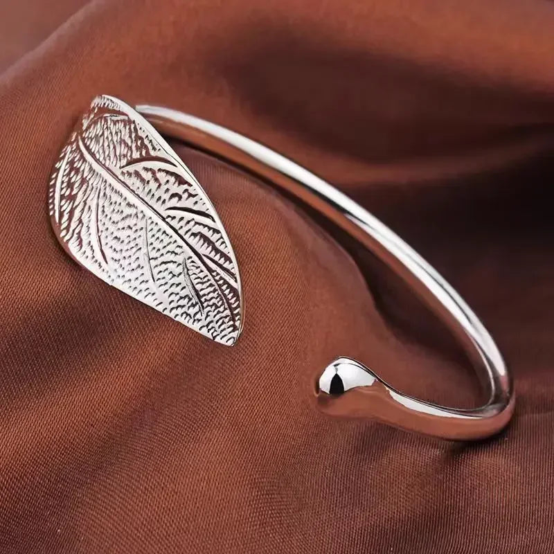 Luxury 925 Sterling Silver Peacock Open Bracelet