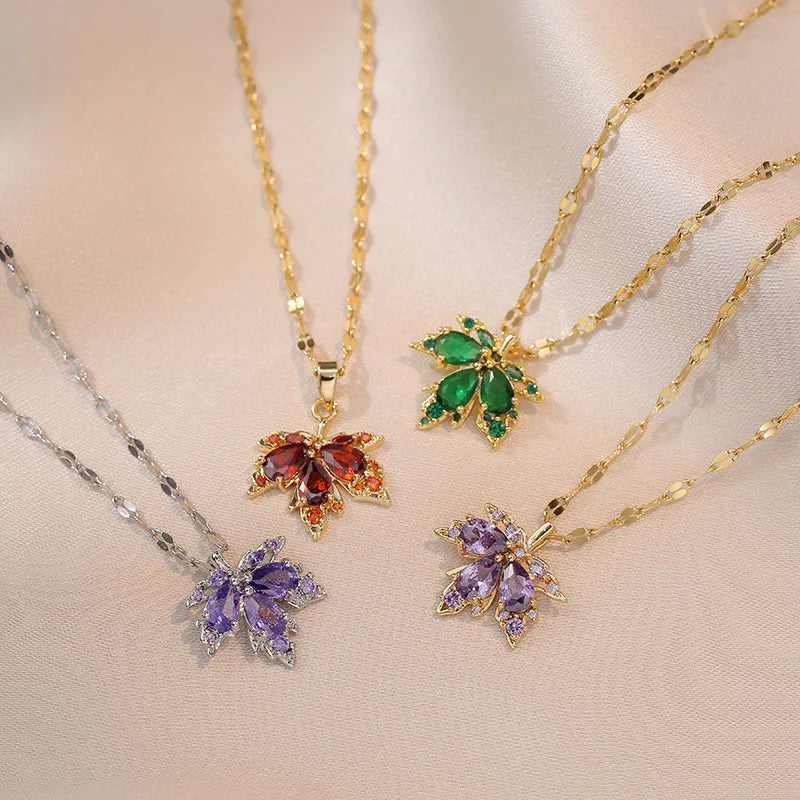 Zircon Butterfly Tassel Choker Necklace