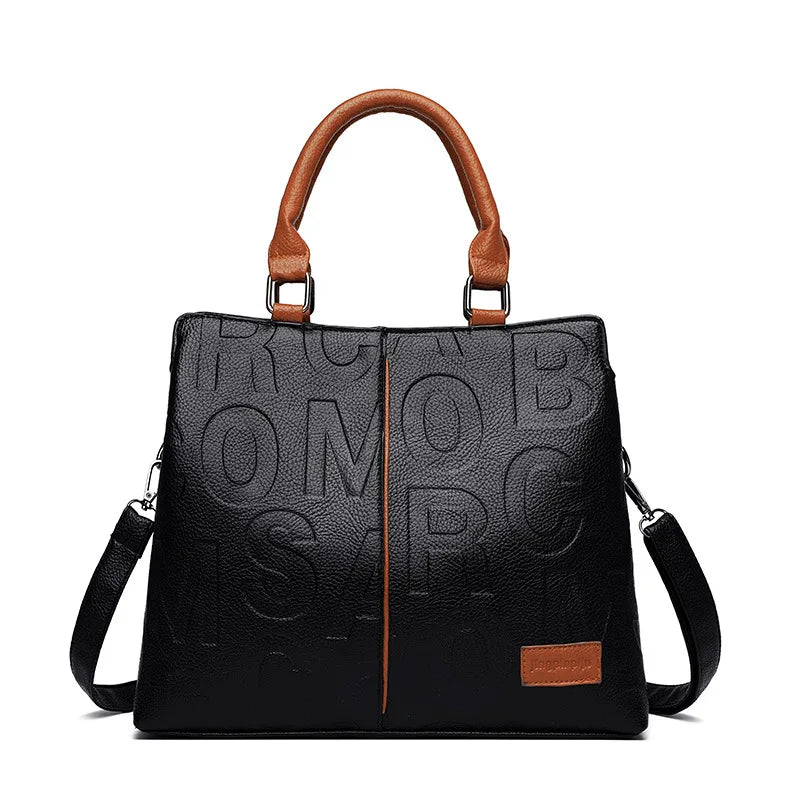 PU Leather Luxury Crossbody Tote Bag