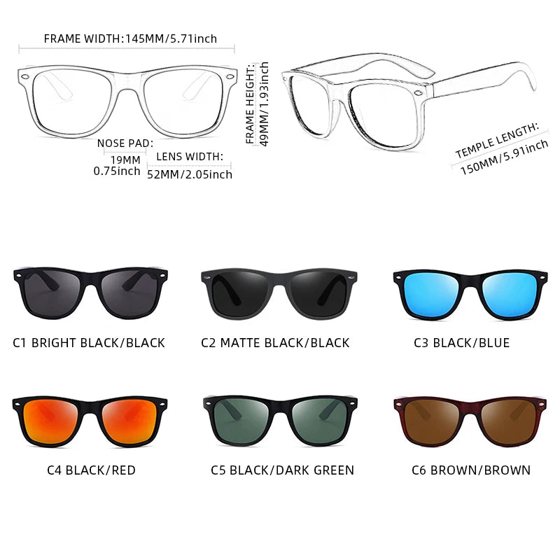 Classic Polarized Square Sunglasses