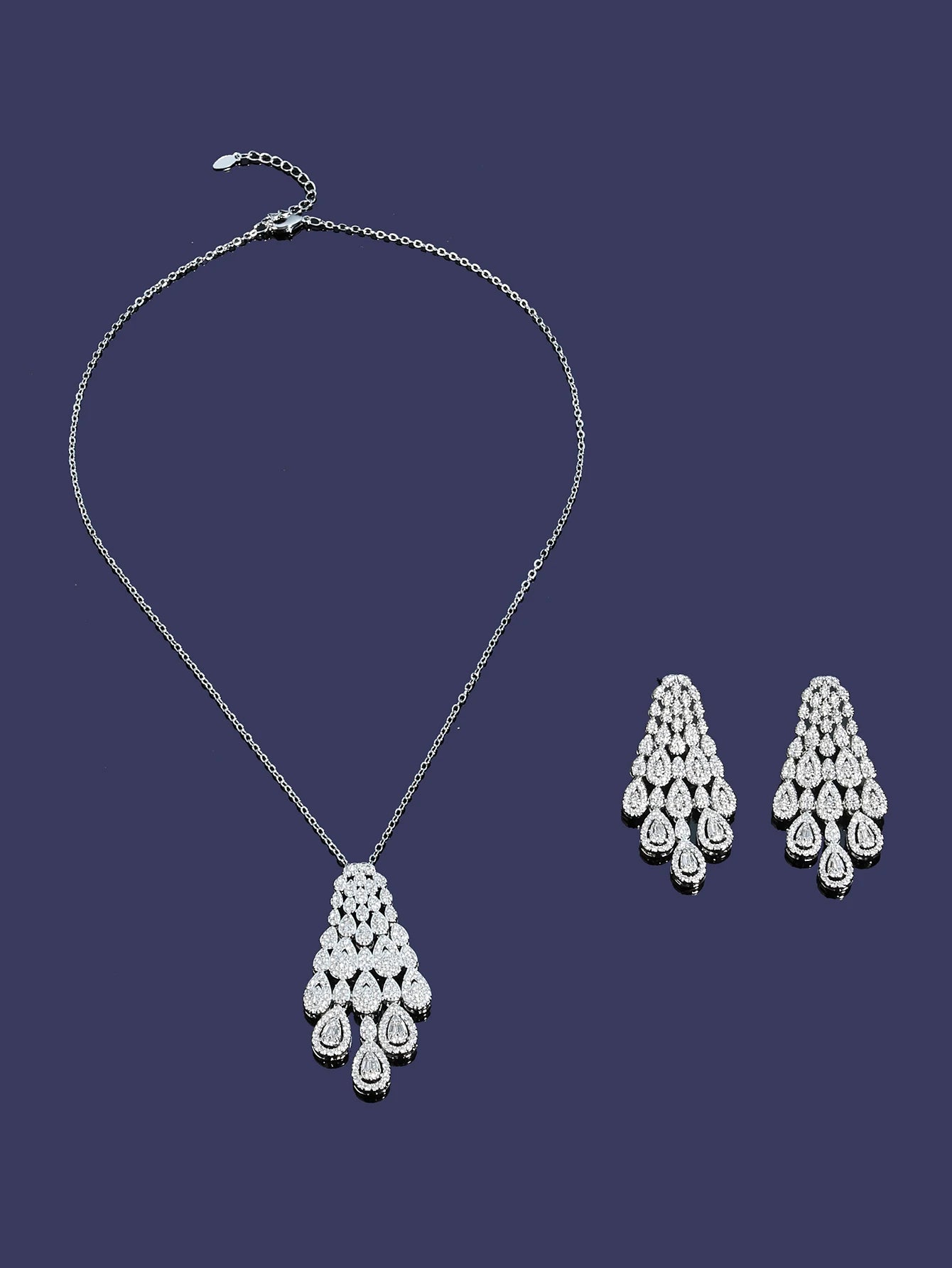 Elegant Water Droplet Cubic Zirconia Set