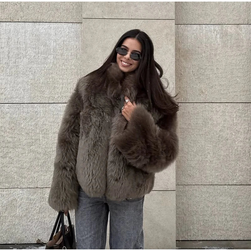 Winter Warm Thick Women Faux Fur Coats