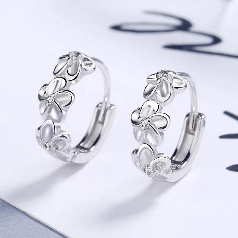 Sterling Silver Flower Stud Earrings