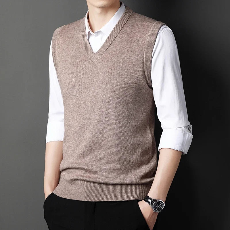 Men's Solid Color Sweater Vest