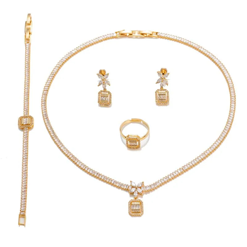 HADIYANA Cubic Zirconia Jewelry Set