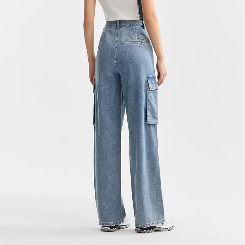 Semir Jeans Women High-Street Style Wide-leg Trousers Summer 2024 New Version Workwear Trousers Trendy and Cool