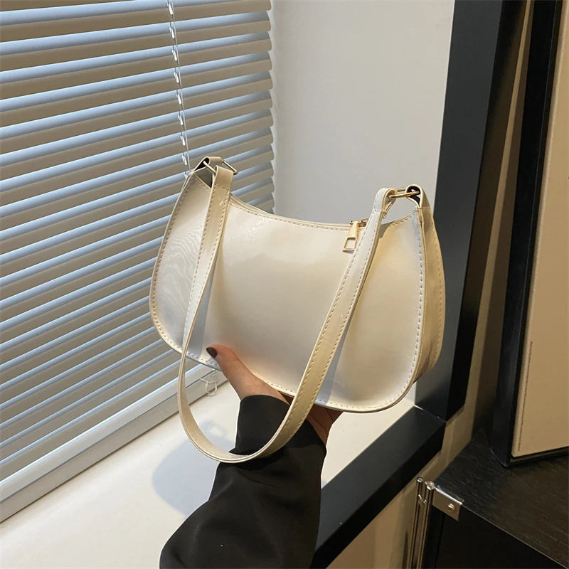 Retro Solid Color PU Leather Shoulder Bag