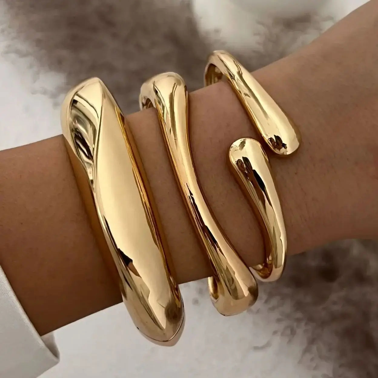 Vintage Hip Hop Metal Cuff Bangles Set