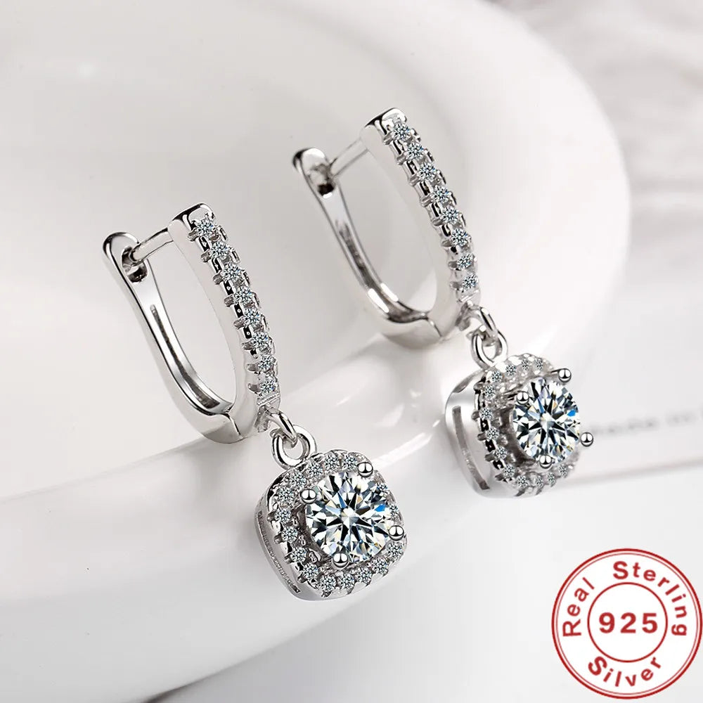 2CT Moissanite Huggie Hoop Earrings