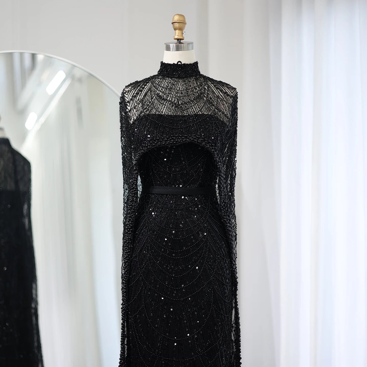 Sharon Said Luxury Pearls Dubai Champagne Evening Dresses